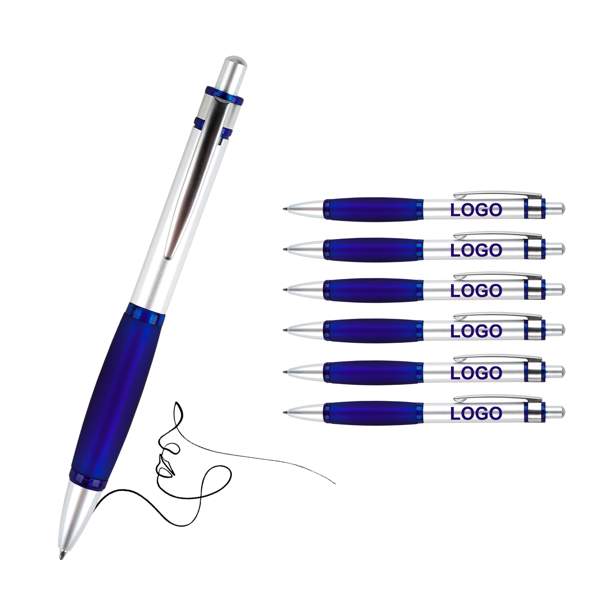 Simi metal plastic logo pen